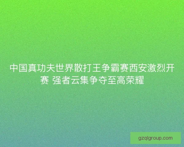 中国真功夫世界散打王争霸赛西安激烈开赛 强者云集争夺至高荣耀